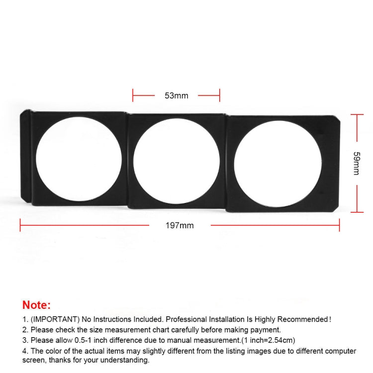Car Modified Instrument Rack Three-hole Universal Car Radio Card Slot, 52mm