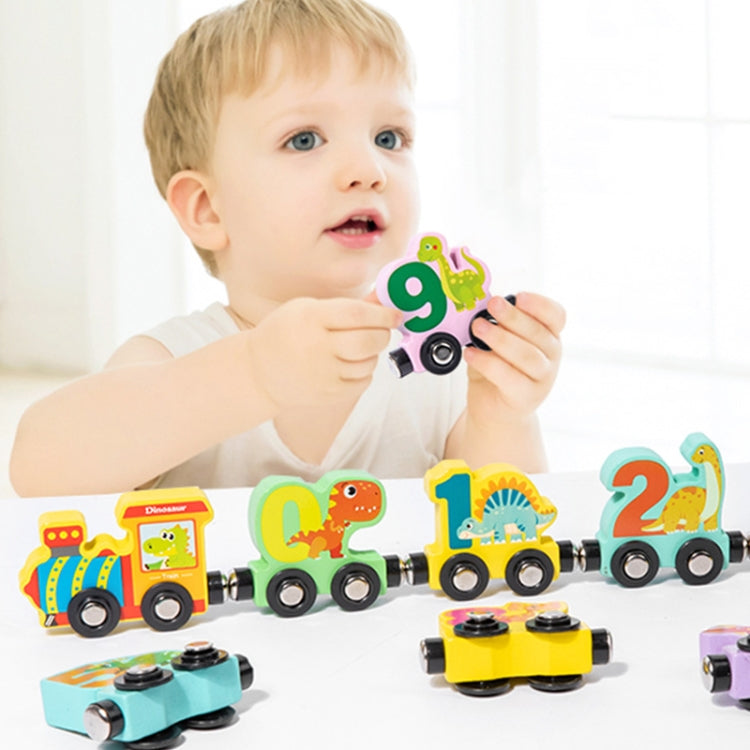 11pcs / Set Children Puzzle Train Block Toys Early Learning Awareness Numbers Track Toys, Hook Model
