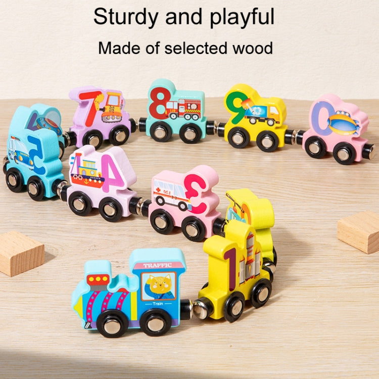 11pcs / Set Children Puzzle Train Block Toys Early Learning Awareness Numbers Track Toys, Hook Model