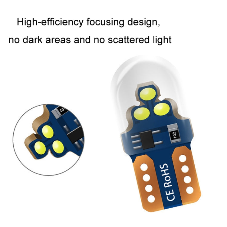 10pcs W5W Width Indicator Light Flashing LED Crystal License Plate Light