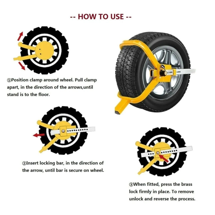 Car Anti-theft Lock SUV Wheel Three-prong Lock With Suction Cup, Ordinary, With Disc