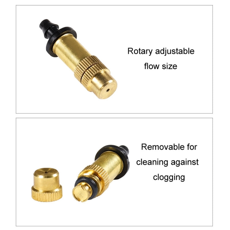 2pcs 4/7mm Barbed Atomizing Spray Nozzle Horticulture And Greenhouse Irrigation Micro Spray Header, Bronze Heads