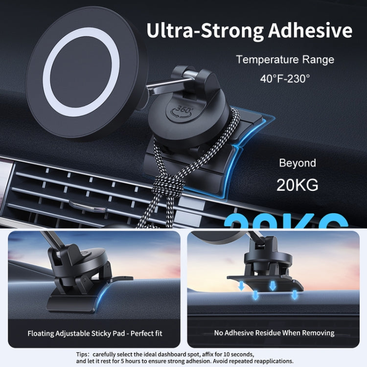 Center Console 360 Rotating Magnetic Car Phone Holder Zinc Alloy Automotive Navigation Bracket, Magnetic Holder