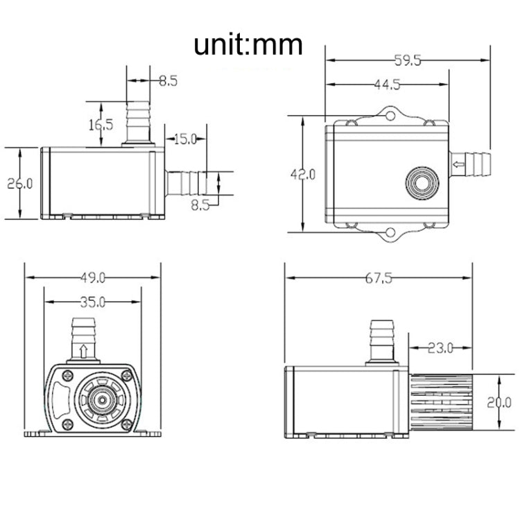 DC12V Solar Micro Brushless Cold Water Circulating Fountain Water Pump, QR50H