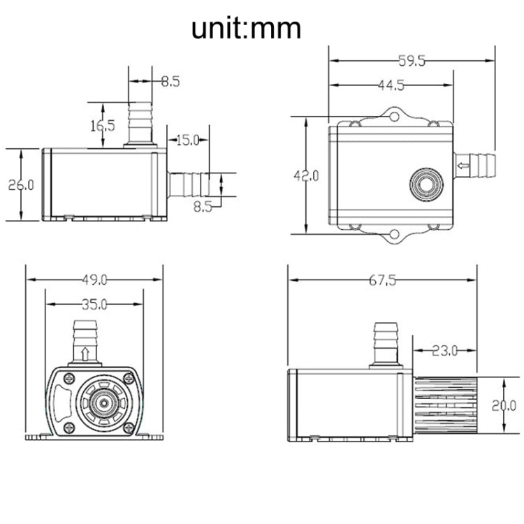 DC12V Micro Brushless Cold Water Circulating Fountain Water Pump, QR50C