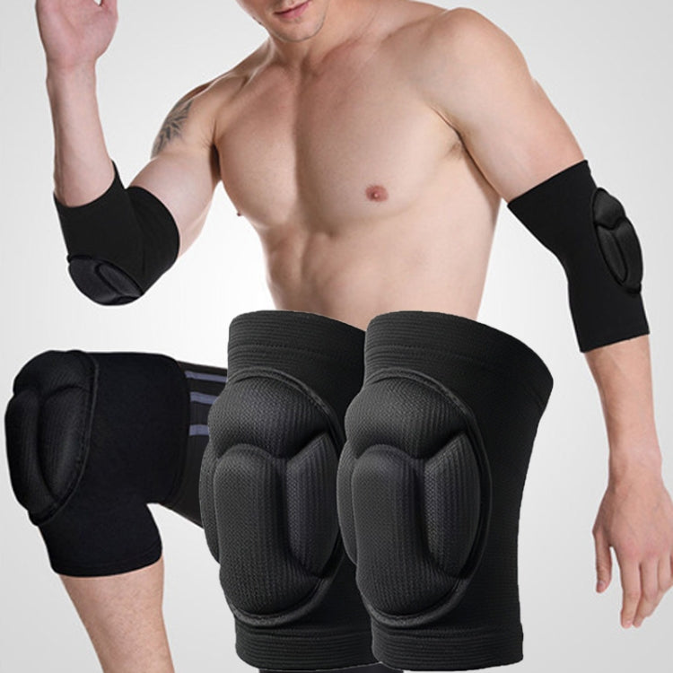 Turtle Shell Sponge Knee Pads Knitted Elbow Pads Thickened Anti-fall Yoga Roller Skating Cycling Protector, M, L
