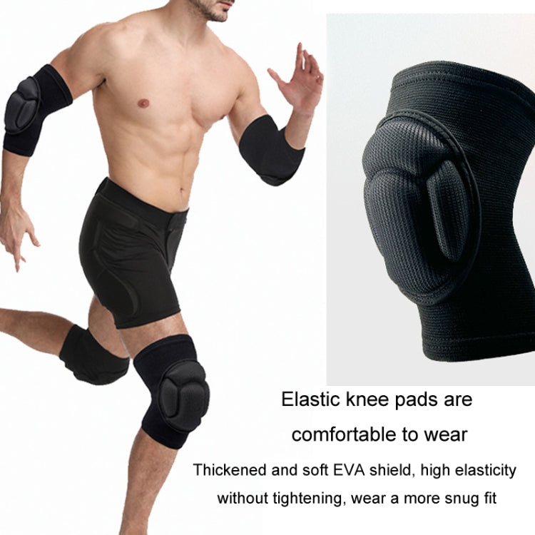 Turtle Shell Sponge Knee Pads Knitted Elbow Pads Thickened Anti-fall Yoga Roller Skating Cycling Protector, M, L