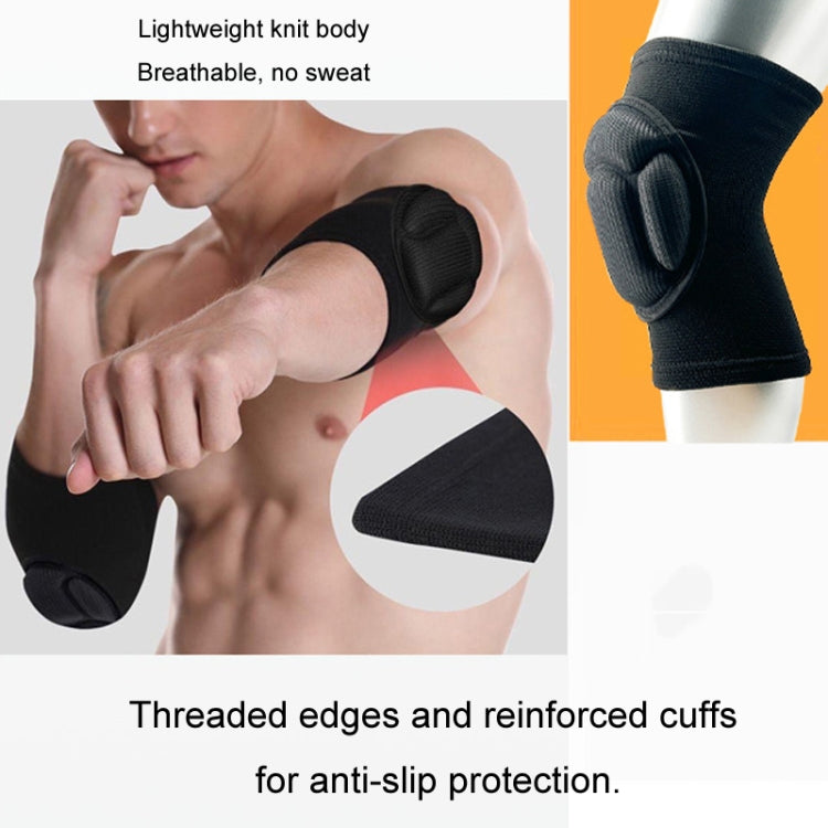 Turtle Shell Sponge Knee Pads Knitted Elbow Pads Thickened Anti-fall Yoga Roller Skating Cycling Protector, M, L