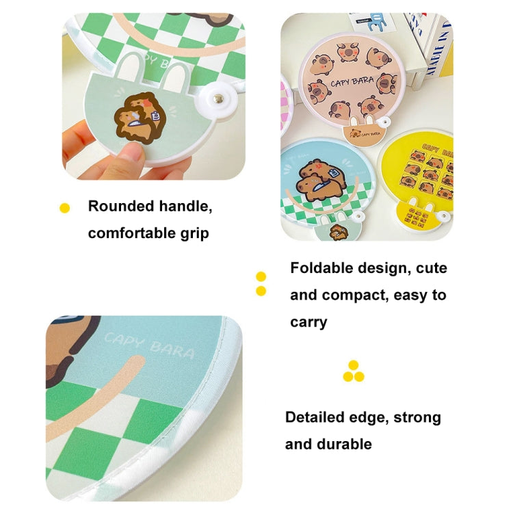 2-In-1 Portable Cute Cartoon Selfie Fill Light Reflector Folding Fan