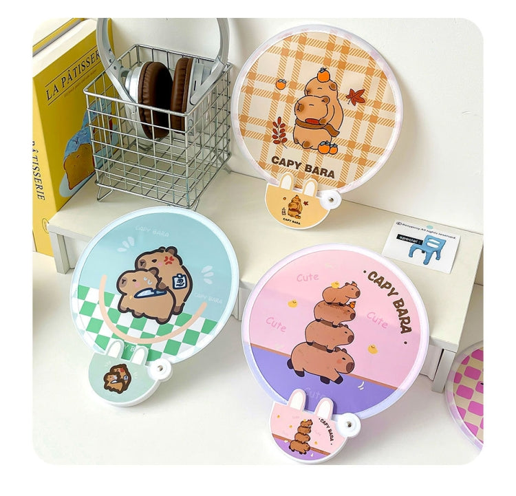 2-In-1 Portable Cute Cartoon Selfie Fill Light Reflector Folding Fan