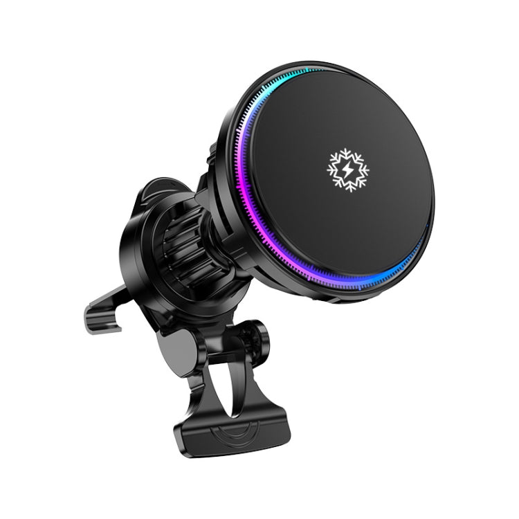 15W Car Wireless Charger Semiconductor Heat Dissipation Mobile Phone Holder RGB Light, X82