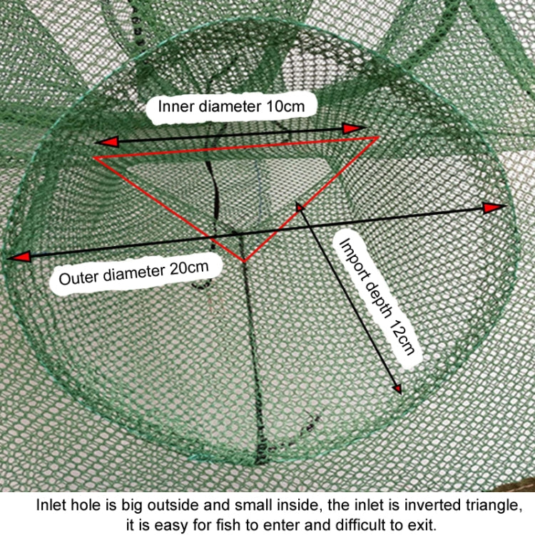Automatic Folding Fishing Cage Square Fishing Net Shrimp Fishing Gear, 5 Holes, 9 Holes, 13 Holes, 17 Holes, 21 Holes
