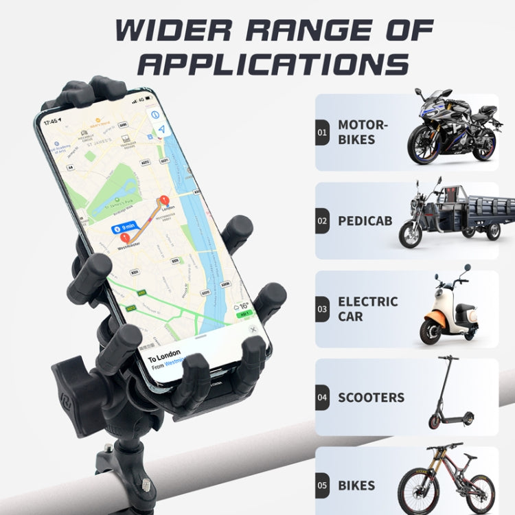 Outdoor Motorcycle Aluminum Alloy Shock-absorbing Mobile Phone Holder, CS-1990A1