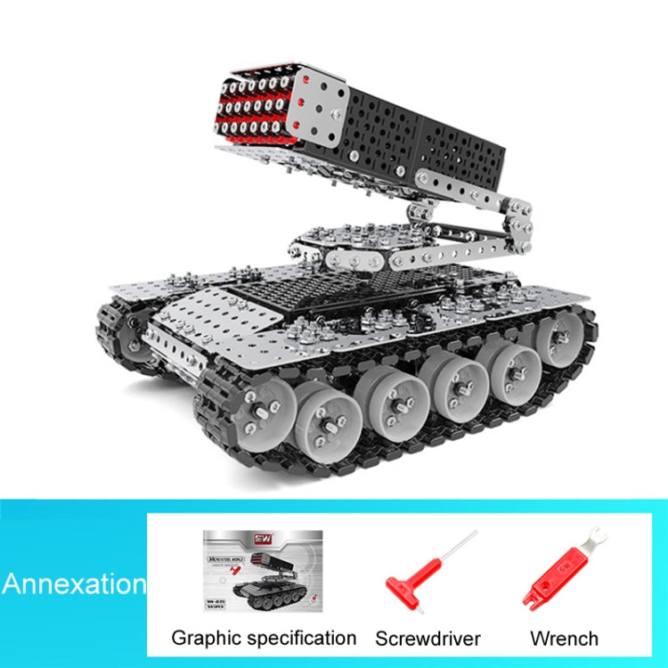 Stereoscopic Metal Assembly Tank Model Ornament Hand- Assembling Building Blocks Toys, 945pcs / Box