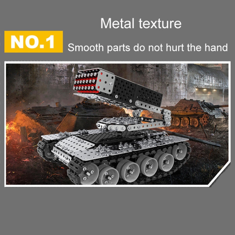 Stereoscopic Metal Assembly Tank Model Ornament Hand- Assembling Building Blocks Toys, 945pcs / Box