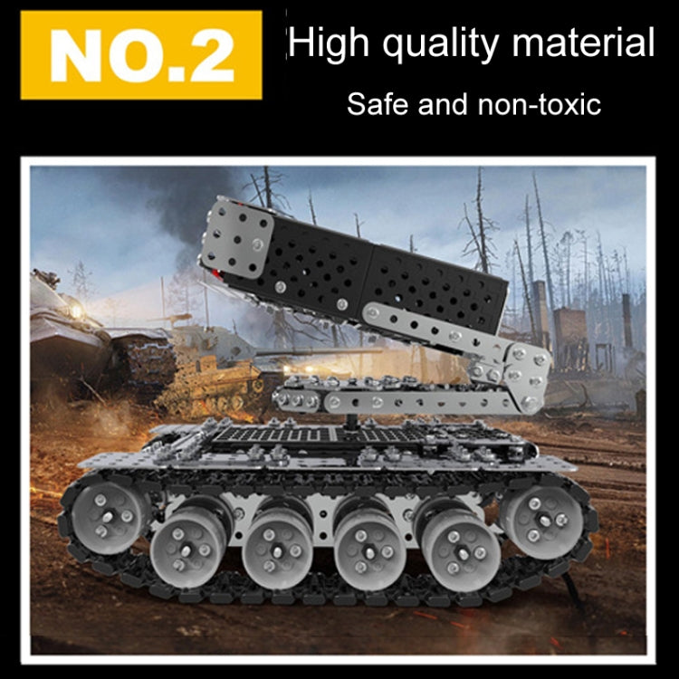 Stereoscopic Metal Assembly Tank Model Ornament Hand- Assembling Building Blocks Toys, 945pcs / Box