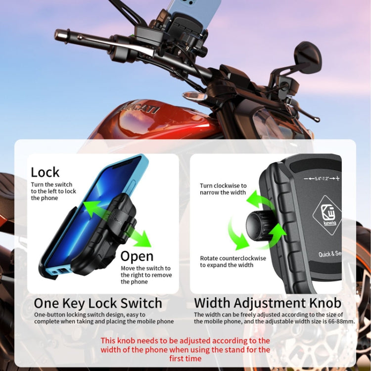 Kewig Electrical Bike Vigorously Clip Base Bracket Outdoor Cycling Cell Phone Navigation Holder, M8SP-C4
