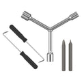 Boiler Washing Machine Disassembly Cleaning Repair Tools Multifunctional Screwdriver Trident Wrench, 5pcs/Set