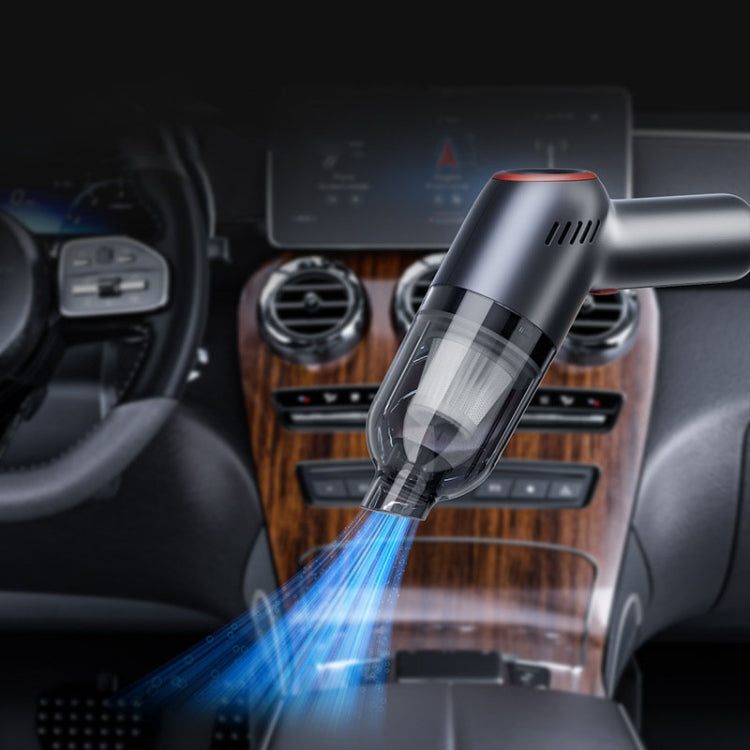 Wireless Charging Car Vacuum Cleaner Mini Handheld High Power Wet and Dry Vacuum Cleaner, Black, Blue, Black+2 Filters, Blue+2 Filters