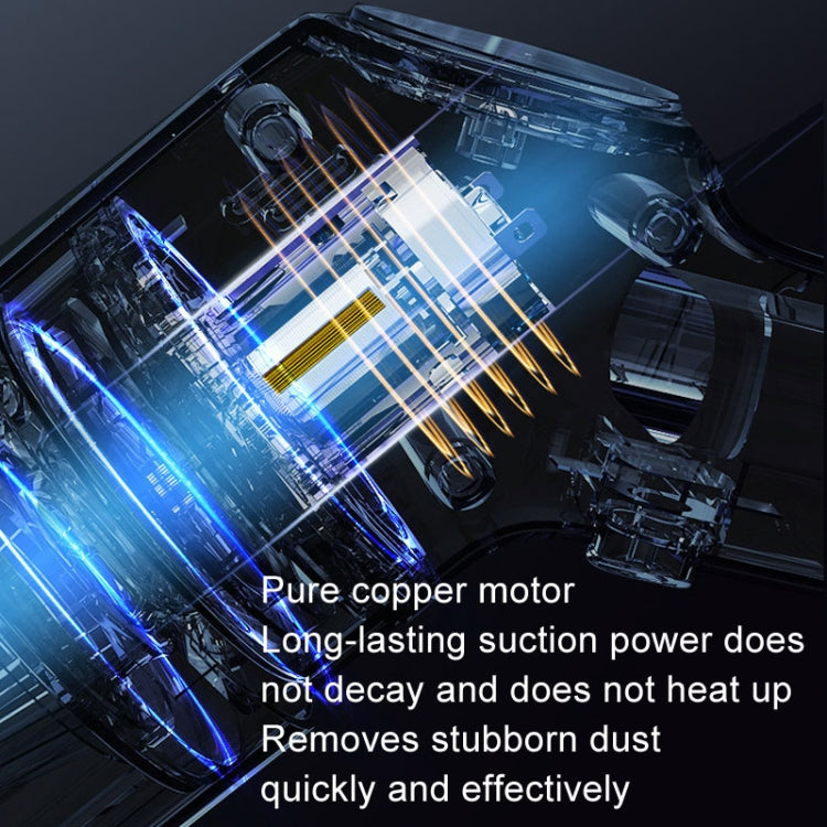 Wireless Charging Car Vacuum Cleaner Mini Handheld High Power Wet and Dry Vacuum Cleaner, Black, Blue, Black+2 Filters, Blue+2 Filters