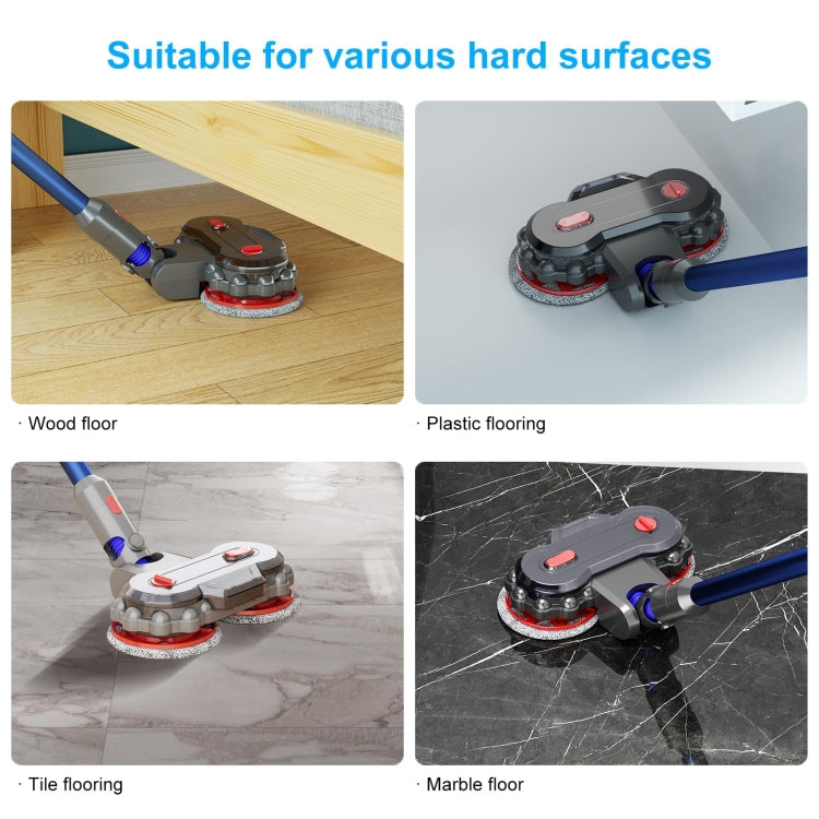Vacuum Cleaner Electric Mop Head with Detachable Water Tank and 6 Mop Pads, For Dyson V7 / V8 / V10 / V11 / V15 / G5, For Dyson V6 / DC62, For Dyson V10 Slim / V12
