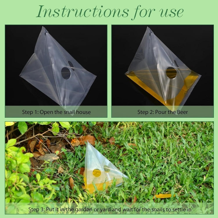 20pcs /Pack Snail Slug Trap Bag Garden Vegetable Plot Trap Transparent Plastic Bag