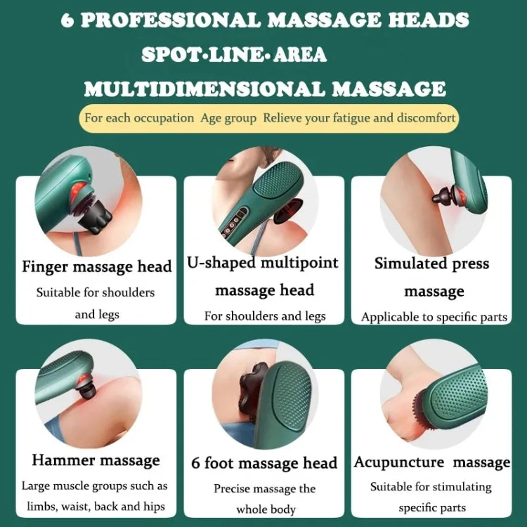6 In 1 Handheld Body Massager 15 Modes Heating Vibration Massage Stick