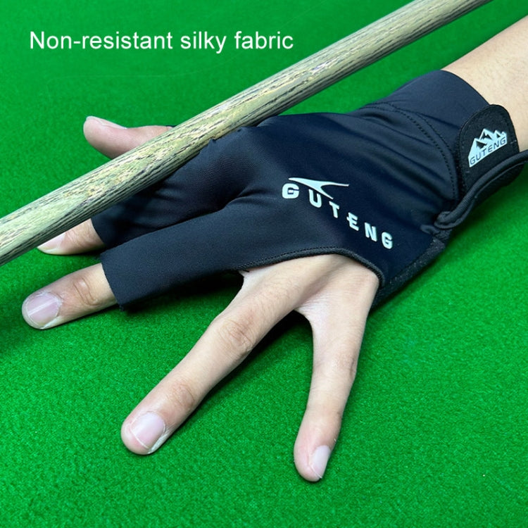 GUTENG Three Finger Thin Breathable Wear-Resistant Non-Slip Snooker Billiard Gloves, Left Hand Half Finger (Printed Red), Left Hand Half Finger (Printed Black), Left Hand Half Finger (Printed Blue), Left Hand Full Finger (Gray)                         ...