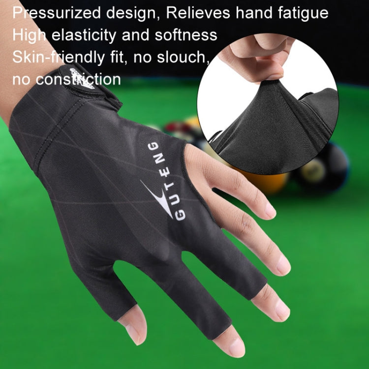 GUTENG Three Finger Thin Breathable Wear-Resistant Non-Slip Snooker Billiard Gloves, Left Hand Half Finger (Printed Red), Left Hand Half Finger (Printed Black), Left Hand Half Finger (Printed Blue), Left Hand Full Finger (Gray)                         ...
