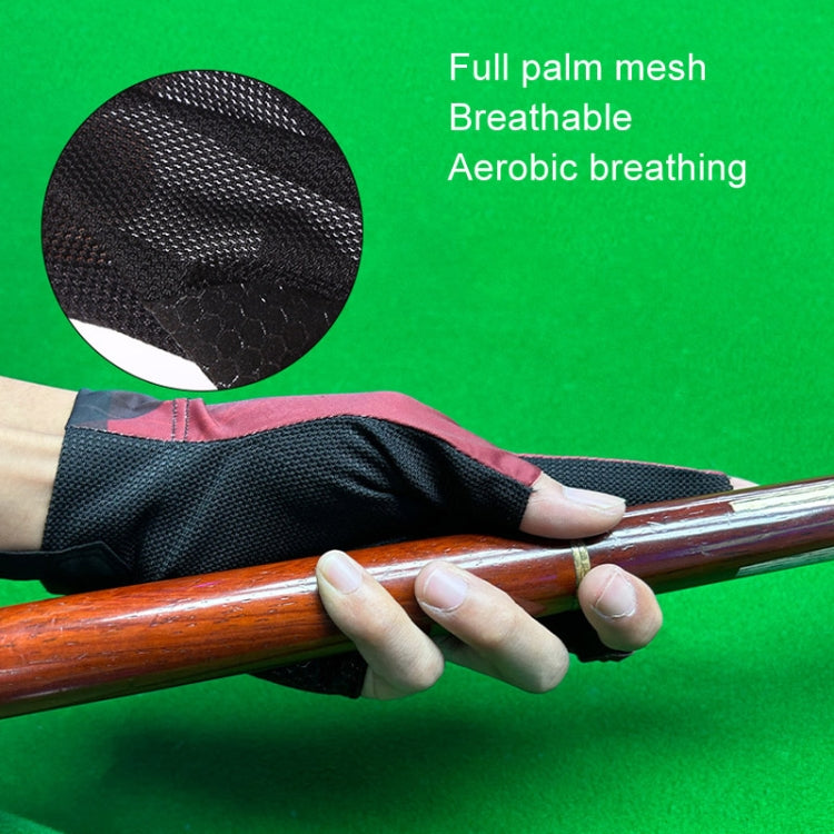 GUTENG Three Finger Thin Breathable Wear-Resistant Non-Slip Snooker Billiard Gloves, Left Hand Half Finger (Printed Red), Left Hand Half Finger (Printed Black), Left Hand Half Finger (Printed Blue), Left Hand Full Finger (Gray)                         ...