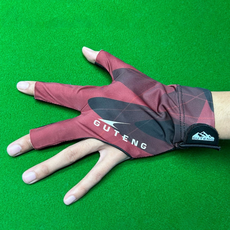 GUTENG Three Finger Thin Breathable Wear-Resistant Non-Slip Snooker Billiard Gloves, Left Hand Half Finger (Printed Red), Left Hand Half Finger (Printed Black), Left Hand Half Finger (Printed Blue), Left Hand Full Finger (Gray)                         ...
