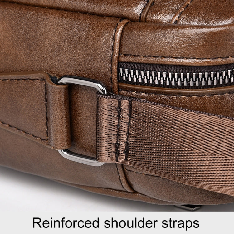 WEIXIER D523 Men Large Capacity Crossbody Single Shoulder Bag Casual PU Messenger Handbag