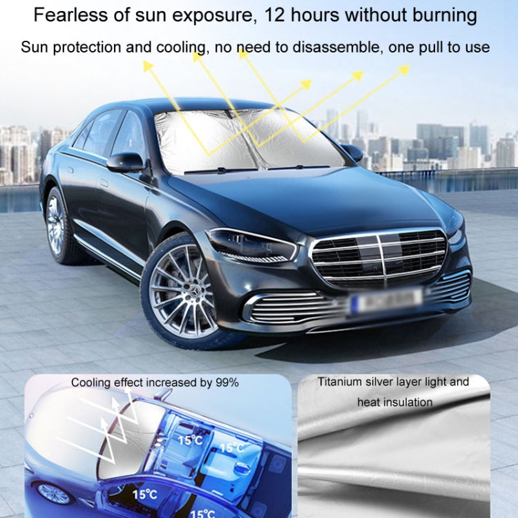 Car Sunshade Summer Front Windshield Sunscreen Heat Insulation Folding Car Sunshade Curtain