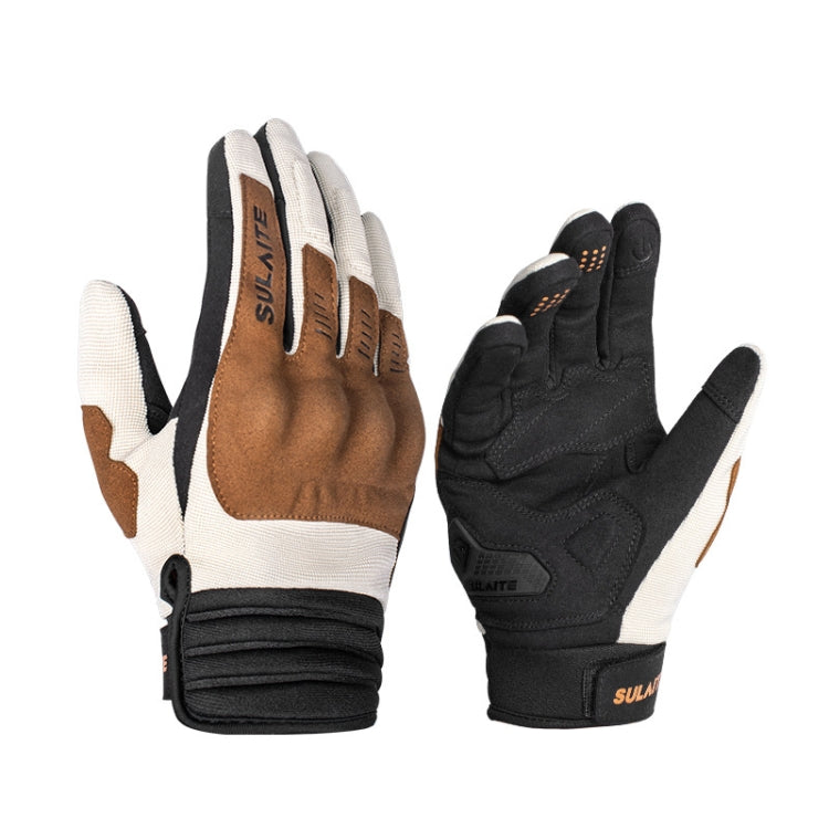 SULAITE Motorcycle Riding Breathable Conductive Touch Screen Full Finger Gloves, M, L, XL, XXL