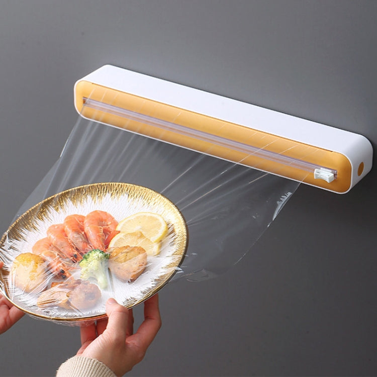 Cling Film Cutter Adjustable Storage Cutting Box, Yellow White, Blue White, Black White, Yellow White Magnetic Sticker, Blue White Magnetic Sticker, Black White Magnetic Sticker, Yellow White Magnet+Suction Cup, Blue White Magnet+Suction Cup           ...