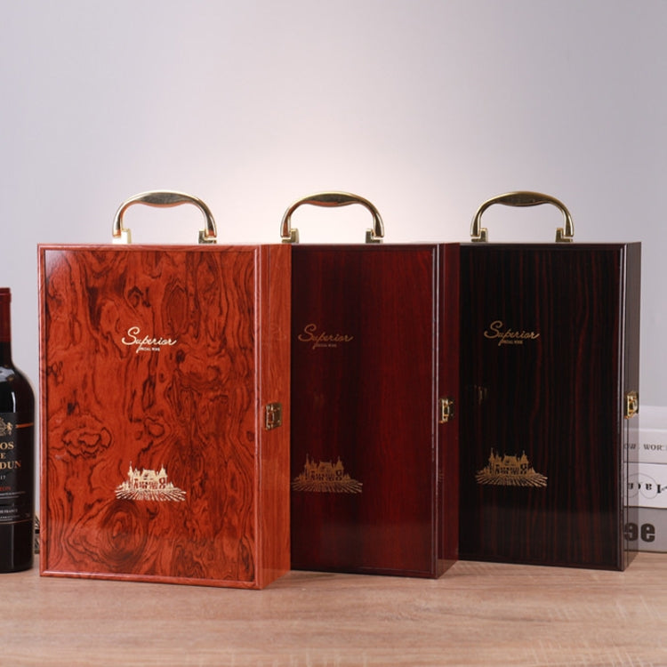 Double Piano Finish Red Wine Box Wooden Packing Case Wine Gift Box With Tools, Double (Rosewood), Double (Ebony), Double (Red Sandalwood)