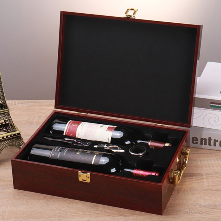Double Piano Finish Red Wine Box Wooden Packing Case Wine Gift Box With Tools, Double (Rosewood), Double (Ebony), Double (Red Sandalwood)