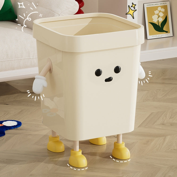 Cute Square Trash Can Household Living Room Bathroom Garbage Bin, 7L Standing White, 12L Standing White, 16L Standing White, 7L Standing Brown, 12L Standing Brown, 16L Standing Brown, 7L Sitting White, 12L Sitting White, 16L Sitting White              ...