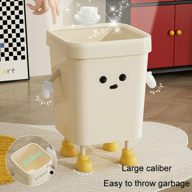 Cute Square Trash Can Household Living Room Bathroom Garbage Bin, 7L Standing White, 12L Standing White, 16L Standing White, 7L Standing Brown, 12L Standing Brown, 16L Standing Brown, 7L Sitting White, 12L Sitting White, 16L Sitting White              ...