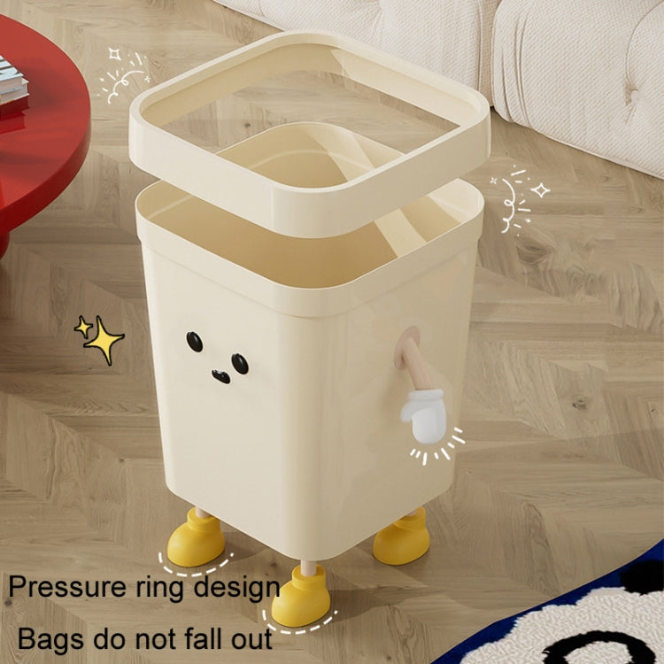 Cute Square Trash Can Household Living Room Bathroom Garbage Bin, 7L Standing White, 12L Standing White, 16L Standing White, 7L Standing Brown, 12L Standing Brown, 16L Standing Brown, 7L Sitting White, 12L Sitting White, 16L Sitting White              ...