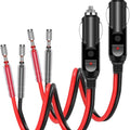 16AWG 15A 12V/24V Fused Cigarette Lighter Plug With Lead, 1pair