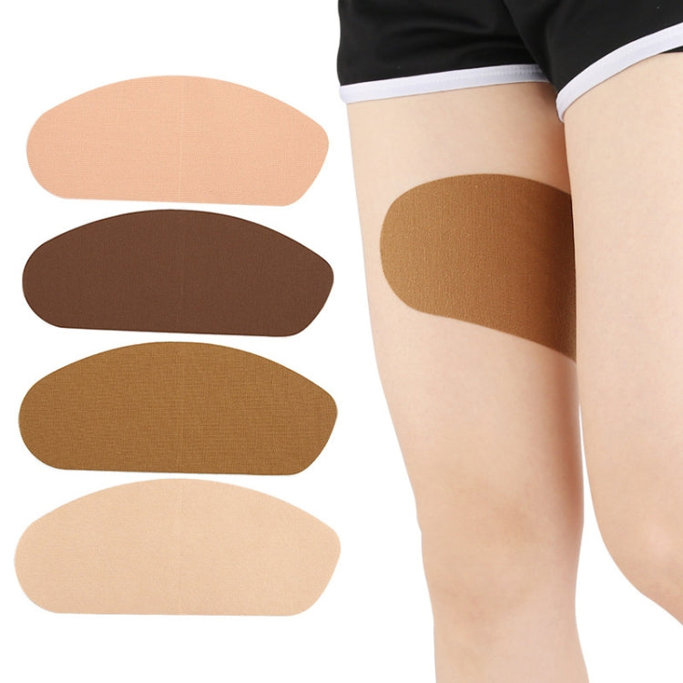 10pcs /Pack Invisible Thigh Stickers Sweat-proof and Friction-proof Thigh Pressure Relief Patches, Skin Color Nonwoven, Skin Color Stretch Fabric, Earthy Yellow Stretch Fabric, Brown Stretch Fabric