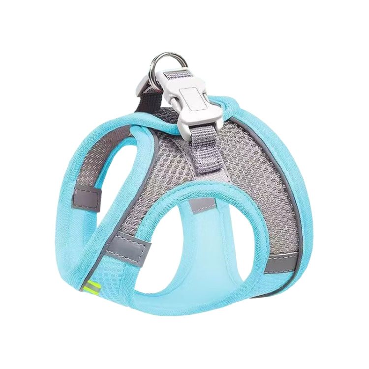 Undershirt Style Pet Chest Harness Summer Breathable Reflective Dog Leash, Single Blue, Single Green, Single Pink, Blue+1.5m Round Rope, Green+1.5m Round Rope, Pink+1.5m Round Rope, Blue+2m Round Rope, Green+2m Round Rope, Pink+2m Round Rope
