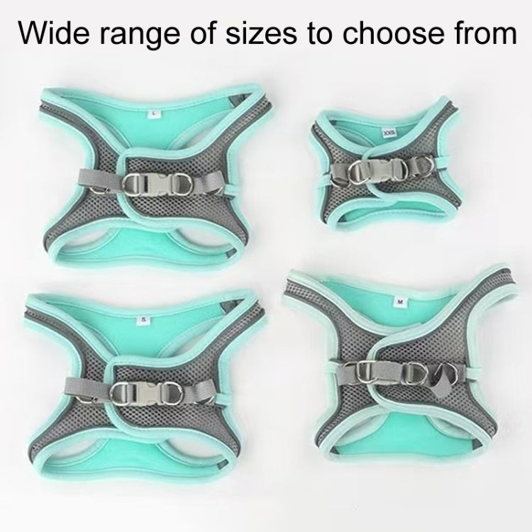 Undershirt Style Pet Chest Harness Summer Breathable Reflective Dog Leash, Single Blue, Single Green, Single Pink, Blue+1.5m Round Rope, Green+1.5m Round Rope, Pink+1.5m Round Rope, Blue+2m Round Rope, Green+2m Round Rope, Pink+2m Round Rope