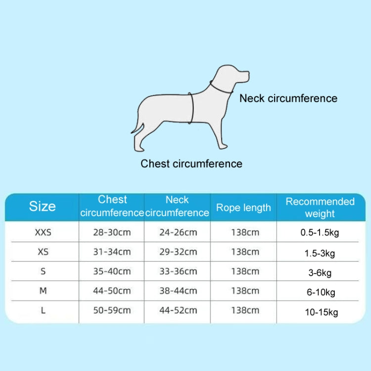 Undershirt Style Pet Chest Harness Summer Breathable Reflective Dog Leash, Single Blue, Single Green, Single Pink, Blue+1.5m Round Rope, Green+1.5m Round Rope, Pink+1.5m Round Rope, Blue+2m Round Rope, Green+2m Round Rope, Pink+2m Round Rope