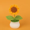 Crochet Wool Plants Faux Flowers Study Room Desktop Ornament Graduation Gift, Sunflower, 2-head Sunflower, White Forget-me-not, Pink Forget-me-not, Blue Forget-me-not, White Lily Of The Valley, Pink Lily Of The Valley, Blue Lily Of The Valley
