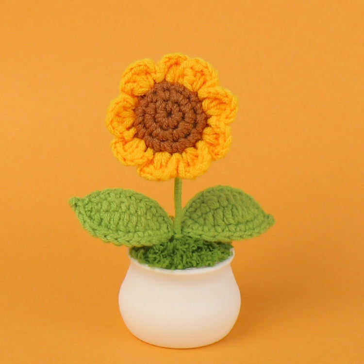 Crochet Wool Plants Faux Flowers Study Room Desktop Ornament Graduation Gift, Sunflower, 2-head Sunflower, White Forget-me-not, Pink Forget-me-not, Blue Forget-me-not, White Lily Of The Valley, Pink Lily Of The Valley, Blue Lily Of The Valley