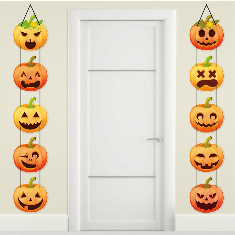 1pair Halloween Party Door Pumpkin Hanging Decoration Door Decoration Supplies