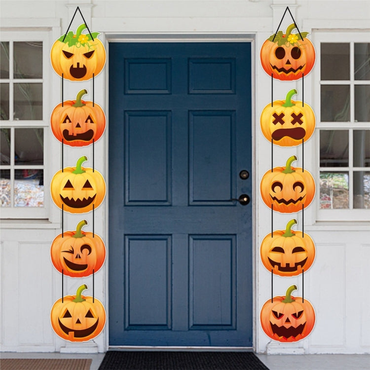 1pair Halloween Party Door Pumpkin Hanging Decoration Door Decoration Supplies