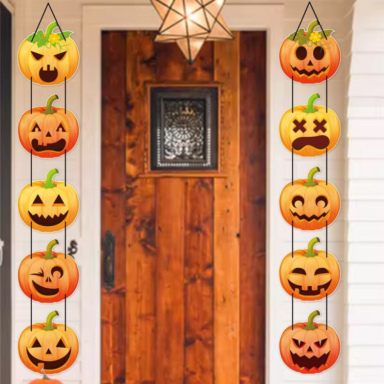 1pair Halloween Party Door Pumpkin Hanging Decoration Door Decoration Supplies